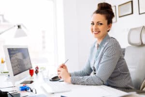 accountant at desk