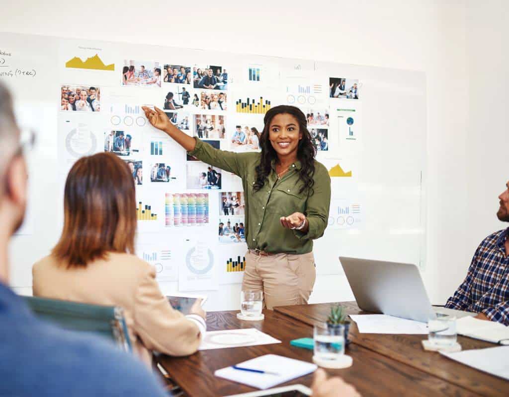 A woman acting as a project manager