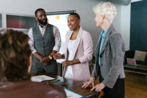 venture capitalists presenting at work