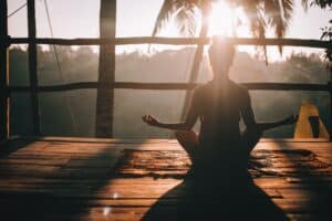 woman doing yoga