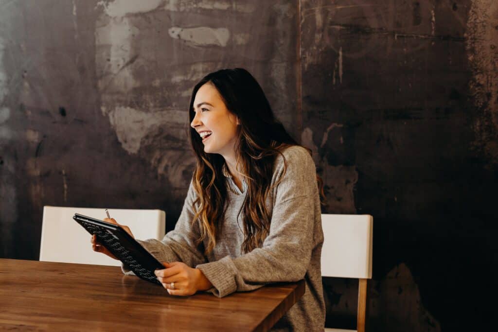 woman planning with laptop